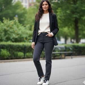 VTG Lauren Jeans Co. (LJC) Dark Gray Washed Black Classic Straight Leg Jeans‎ 12